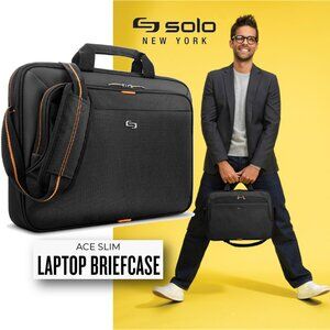 SOLO Slim Brief Laptop/Notebook Shoulder Bag Briefcase